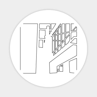 minimalist line architectures drawing - Bau Haus-Design Magnet